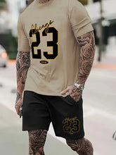 Street close-up of khaki ChiDrift Set with bold number 23 and USA print