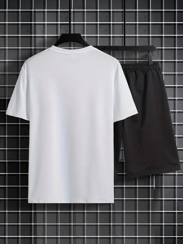 White ChiDrift Set back view on hanger showcasing rear design.