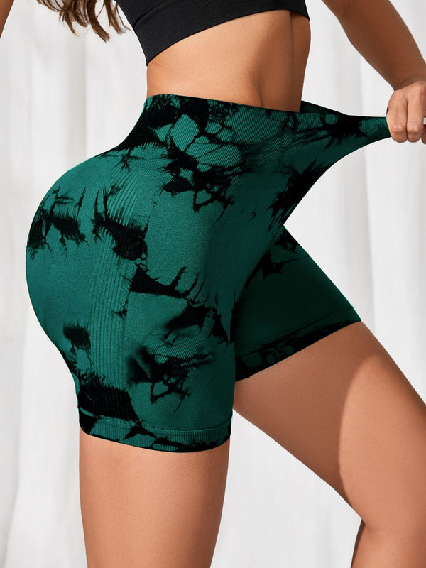 chromaluxe dark green shorts side view highlighting stretch fabric