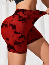 chromaluxe deep red shorts side view highlighting stretch fabric