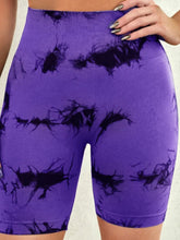 chromaluxe high waist shorts electric purple front view