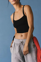Front view of Crestline Wave Scoop Neck Active Tank in black.