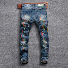 RetroChromé Paint Streak Slim Jeans back view