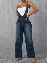 Denivelle™ Medium Blue Denim Overalls styled for brunch, shopping, and casual days out.