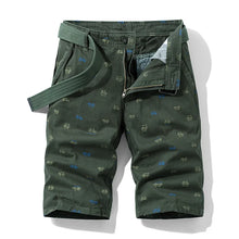 Casual green cotton Bermuda shorts front view with logo.