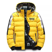 Dualaré ReversaPuff Hooded Jacket in Yellow, front view