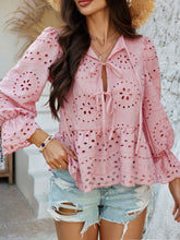 Chic shopping day outfit featuring PeplumMuse™ Blouse in Dusty Pink, paired with mid-rise jeans, tan ruffled handbag, dainty layered gold necklaces, and low block heels.