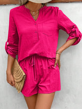 Hot pink Everyday Escape Lounge Set full front outfit on model.