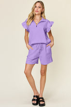 Facts Only Fit Set in lavender perfect for vacation getaways.