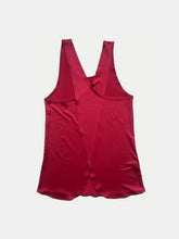 Flat lay back design on tank top in deep red.