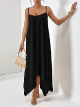 Model wearing the Black Fleur De Flow Luxe Scoop Neck Cami Dress.