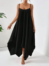 Woman shopping in Las Vegas wearing Fleur De Flow Luxe Essential scoop neck cami dress in black.