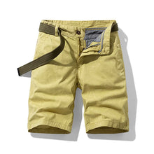 Front view of khaki floral Florvado TerrainFlex Bermuda Shorts.