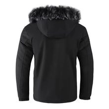 Furienté Contrast Luxe Hooded Jacket in Black, back view