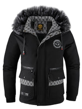 Furienté Contrast Luxe Hooded Jacket in Black, front view