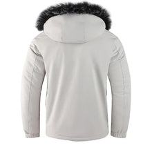 Furienté Contrast Luxe Hooded Jacket in White, back view