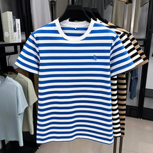 Front view of Gallant Rider contrast stripe shirt on hanger in Sky Blue.