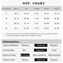 Size chart and fabric information for AurevaBoho Prism Ease Shorts with measurements in inches.