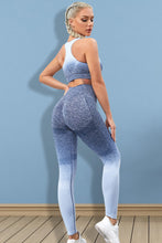 Back view of Dusty Blue Gradient Flow Momentum set highlighting smooth contour fit.