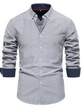 Front view of men’s gray Apex Flourish quarter-sleeve button-down shirt