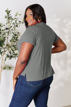 Back view of Full Size Round Neck T-Shirt with relaxed fit, in gray