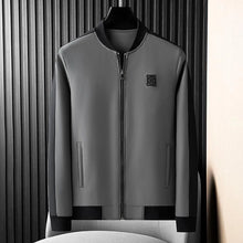 gray stravone baseball jacket front view