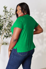 Back view of Full Size Round Neck T-Shirt with relaxed fit, in green