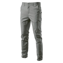 Grey Aiopeson Slim Fit Chino Pants front view showing mid-rise waist and modern slim fit design.