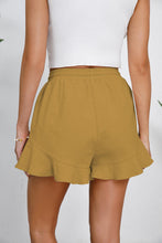 Back view of honey shorts, with comfortable relaxed fit and lightweight cotton.