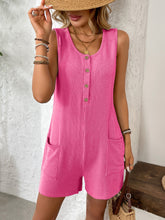 Hot pink Solstice Drift Romper styled with statement earrings and heels—ready for rooftop cocktails, birthdays, or standout nights out.