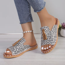 Ivory Fringe Leopard Open Toe Sandals side profile