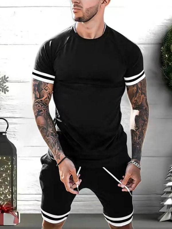 Men's plus size black Kavrix MotionSet front view on model.