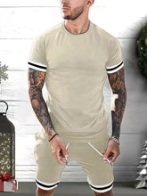 Men's plus size khaki Kavrix MotionSet front view on model.