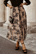 Khaki Elverra Bloomline Maxi Skirt styled with black top and heels