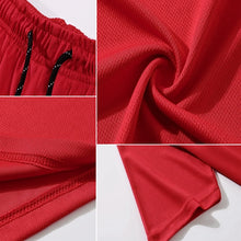 Detail shot highlighting shorts’ elastic waist with drawstring, hem stitching, and fabric & sleeve close-ups