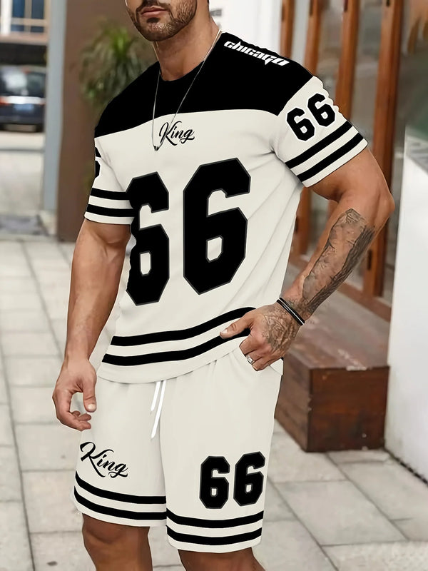Close-up of model wearing “Kyngro 66 Legacy Set” posed confidently in front of a cafe
