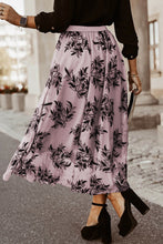 Back view of lavender Elverra Bloomline Maxi Skirt featuring high waist and embroidery