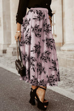 Side view of Lavender Elverra Bloomline Maxi Skirt showcasing botanical embroidery