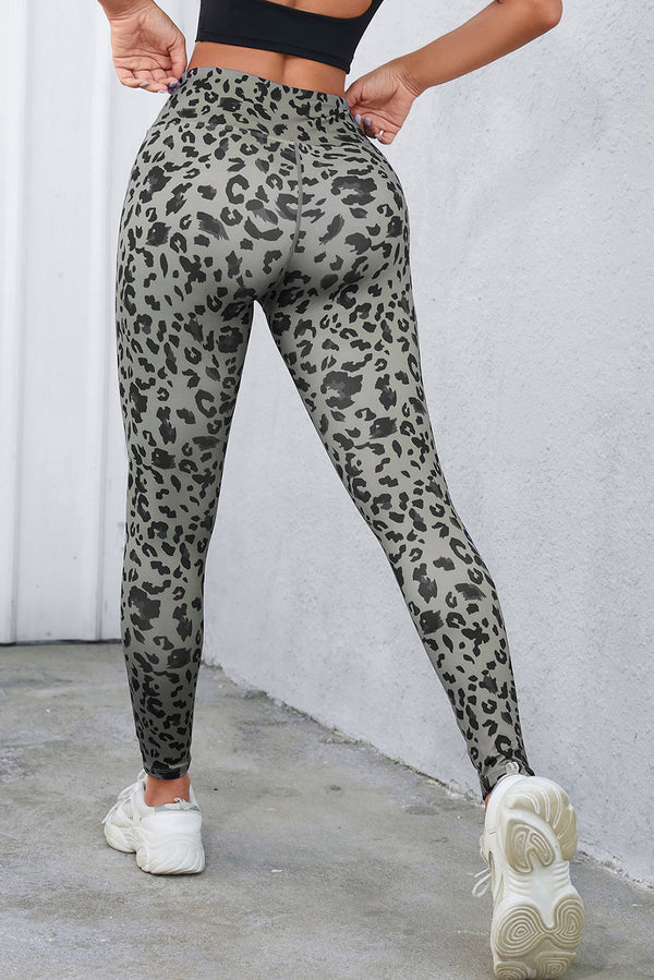 back view of leopafit contour leggings dark gray