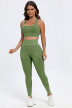 Model walking outdoors in moss LineaFlow Vitality set.