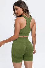 Back view of Moss LineaFlow Vitality set showing bra straps and smooth pants fit.