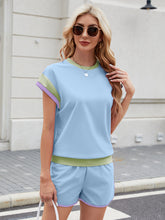Light blue Lustressa™ Contrast Set styled for brunch, lounging, date night, and casual outings.