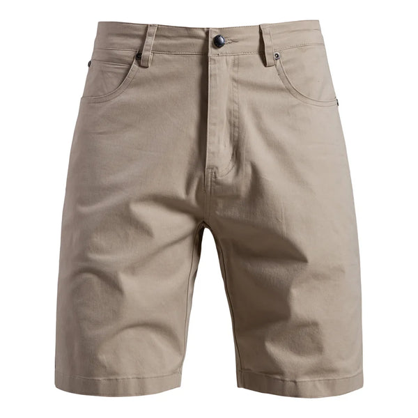 Men's Metro Form apricot cotton chino shorts front view.