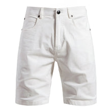 Men's Metro Form white cotton chino shorts front view.