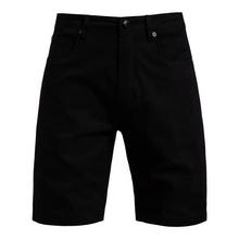 Metro Form black cotton chino shorts front view.