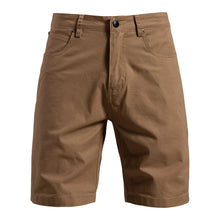 Metro Form dark khaki cotton chino shorts front view.