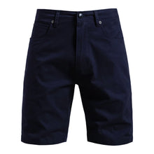 Metro Form navy cotton chino shorts front view.