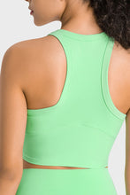 Back view of green Millennia Aero Racerback Tank highlighting racer cut