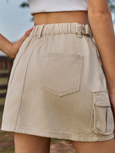 mocha adjustable waist denim skirt back view