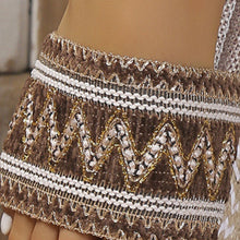 A close up of mocha Open Toe Platform Sandals design.